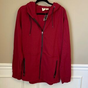 NWT Men’s Urban Outfitters Deep Red Jacket with Hoodie- XL -